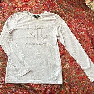 Ralph Lauren White Logo Long Sleeve Tee